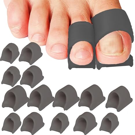 Hammer Toe Straightener Corrector, 10 Pieces Hammer Toe Straightener, Gel Toe Splints - Realign Bent, Curled, Hammer Toes - 3 Different Sizes