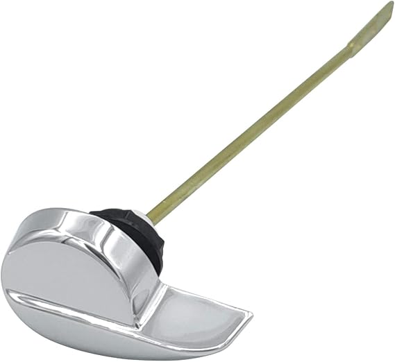 Side Mount Toilet Handle Replacement Kit with Stainless Steel Handle, Chain Trip Toilet Flushing Lever with Plastic Nut and Brass Plated Metal Arm, Chrome