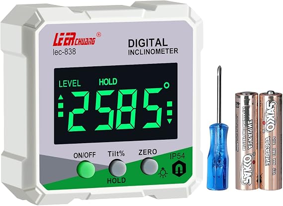Digital Angle Finder, LEERCHUANG Inclinometer Angle Measuring Tool with Magnetic Base, Digital Angle Gauge/Protractor for Woodworking, Carpentry, Building, Automobile, Masonry