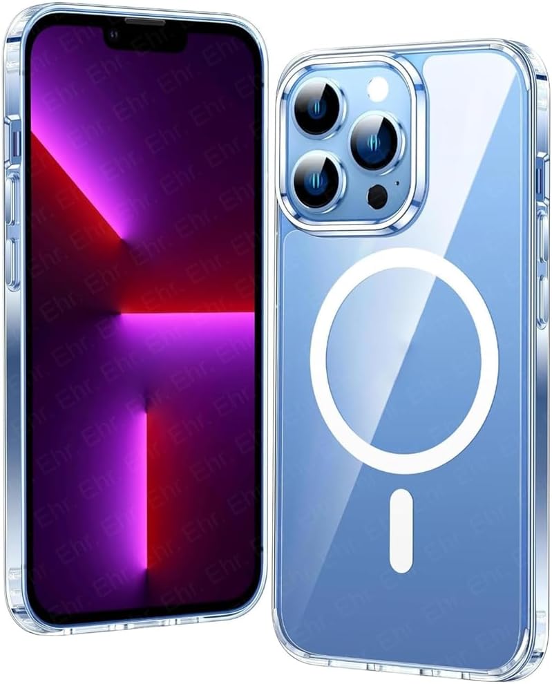 Coverzone İphone 13 Pro Max İle Uyumlu Yüksek Kalite Kablosuz Şarj Özellikli Silikon Telefon Kılıfı Şeffaf, Wireless Magsafe ile uyumlu Silikon Kapak Şeffaf