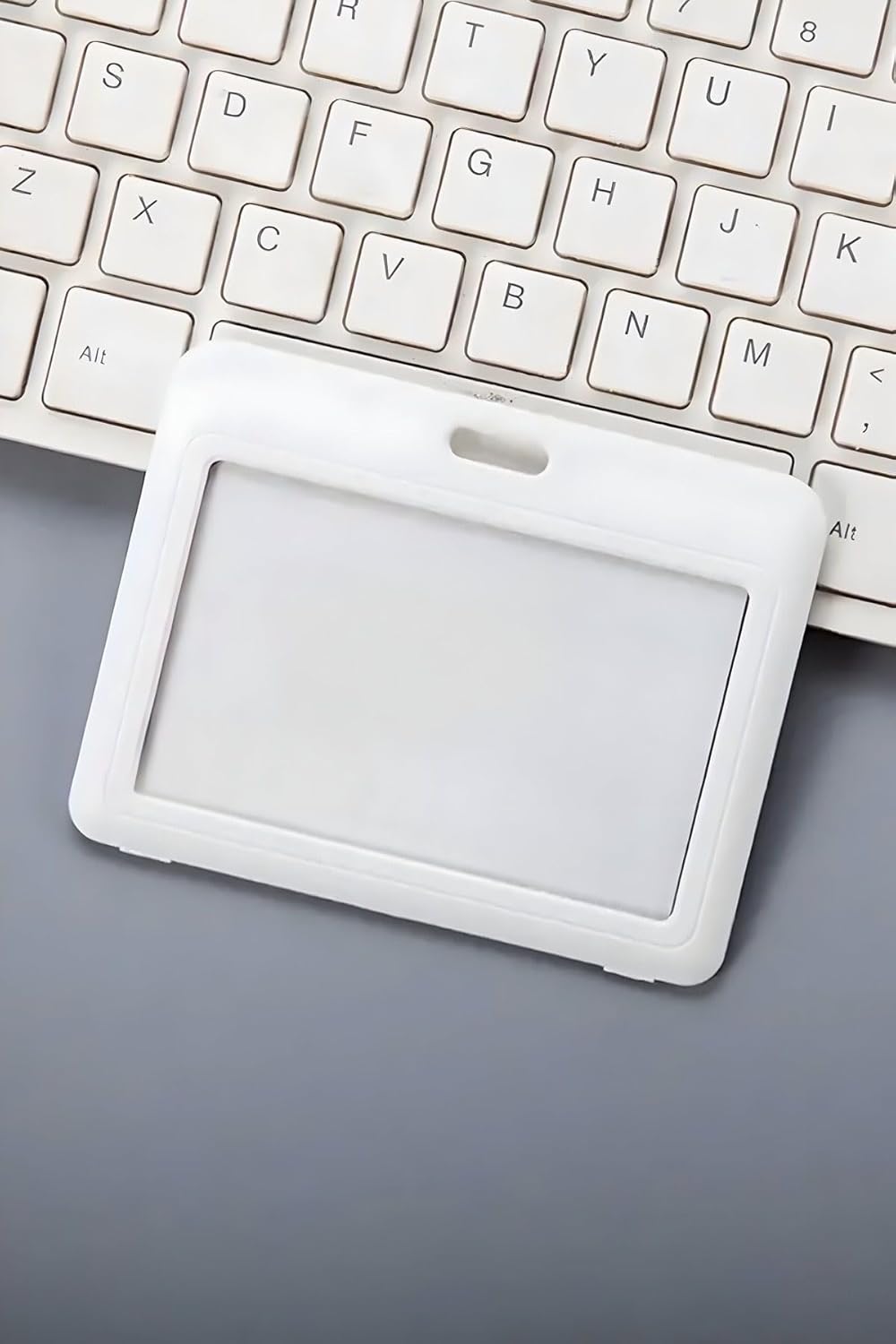 Premium Card Case White Horizontal Name Badge Card Protector