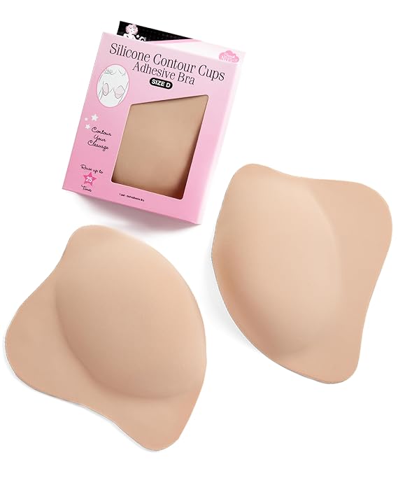 Hollywood Fashion Secrets Silicone Contour Cups, Size D, Versatile Push Up Support & Coverage