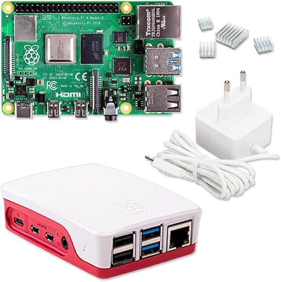 Raspberry Pi 4 4GB Starter Kit 5V 3A USB-C Power Supply Housing Heatsink Raspberry Pi 4 Model B 4GB RAM