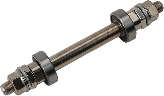 Solid Metal Hub Axle Spindle for Bicycle Front Wheel Hub and Rear Wheel Hub with Consistent Tolerance Control (Front)