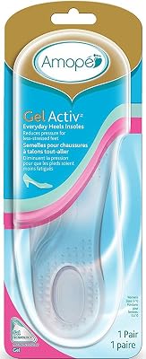 Amope GelActiv Everyday Heels Insoles for Women, 1 Pair, Size 5-10 Pack of 2