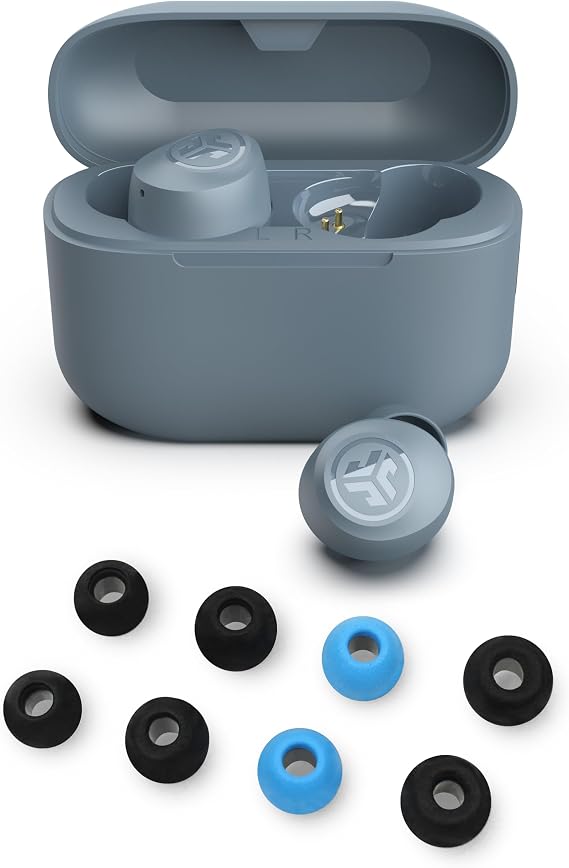 JLab Go Air Pop+ True Wireless Bluetooth Earbuds in Slate Plus Cloud Foam Mnemonic Earbud Tips