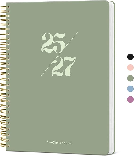 Monthly Planner 2025-2027, 2 Year Months Planner Calendar 2025-2027, July 2025 - June 2027, 7" x 10", 25-27 Monthly Calendar Planner, 24 Months, Perfect for School Office Home Planning - Green