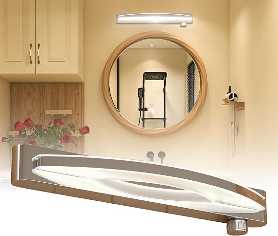 Bonlux 12V RV Vanity Light Fixture with Rotating Dimmable Switch, 16 inch Luxury Decorative Acrylic LED Bathroom Mirror Light 12V RV Wall Sconces Fixture for RV, Caravan, Marine, Boat, Motorhome, Home