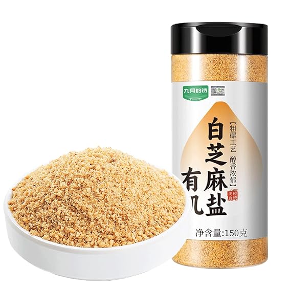 PoetrySeptember White Sesame Seeds Salt,Gomasio,5.29oz