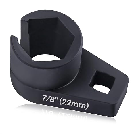 LEONTOOL Offset O2 Sensor Socket, 7/8-Inch (22mm) with 3/8-Inch Drive, Universal Oxygen Sensor Wrench for Car Oxygen Sensor Removal, 6-Point O2 Sensor Tool with Wire Gate, Preventing Damage to Wires