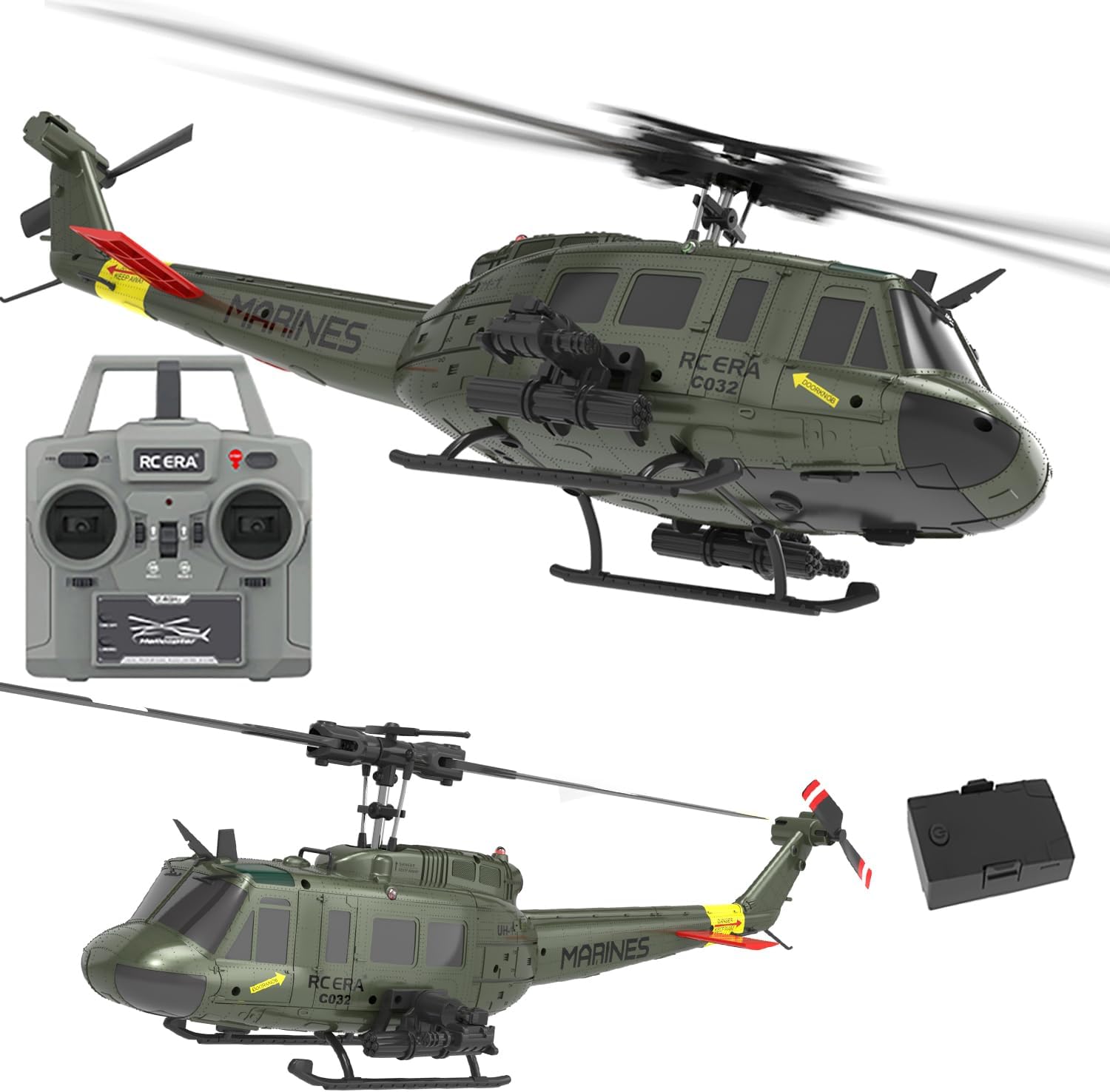 Ssccgym 315MM UH-1 Remote Control Helicopter Aircraft for Adults Expert 6CH C032 RC Heli Maintain Altitude Brushless MotorOptical Flow PositioningFly Upside Down 3D Rolling RTF