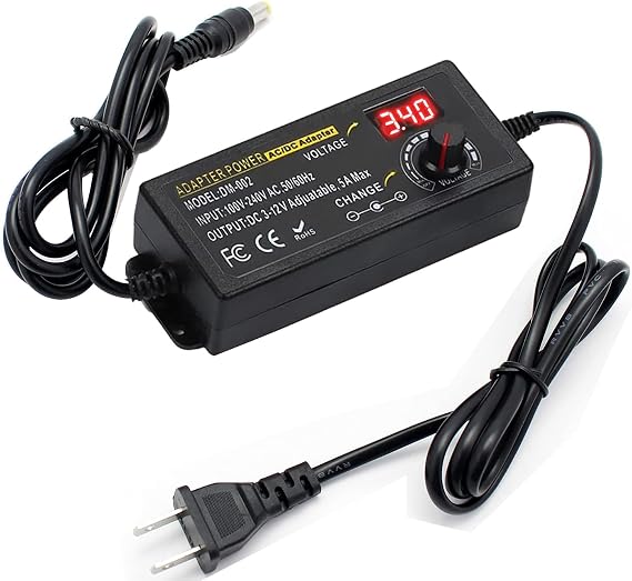 AC 100-240V to DC 3V-12V Adjustable Power Supply 60W Volt Display