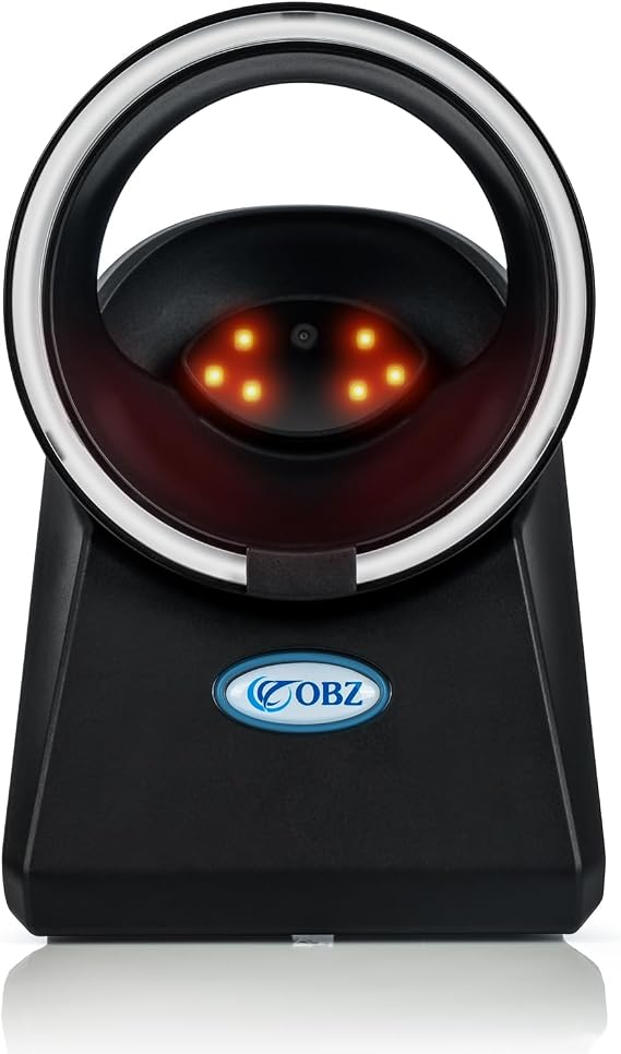 OBZ Desktop Barcode Scanner,Hands-Free Code Reader,Omnidirectional