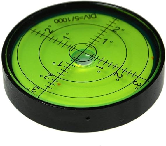 umei High Precision Horizontal Bubble Aluminium Case Bullseye Spirit Bubble Surface Level Round Inclinometers for Surveying Instruments and Tribrachs, 60mm,Accuracy 15'/2