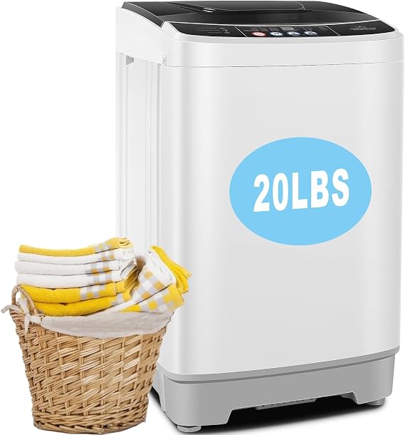 Nictemaw Portable Washing Machine, 20Lbs 2.8 Cu.ft Turbo Wash for Apartment