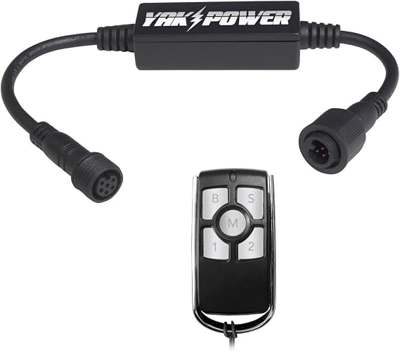Yak Power Waterproof Inline Remote with Bluetooth Control for Kayak | Waterproof inline remote with Bluetooth control, compatible with Yak Power digital switching systems, kayak install