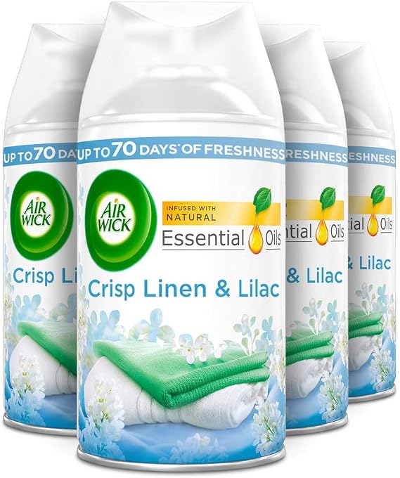 Airwick Freshmatic Max Refill Automatic Spray Touch Of Luxury Crisp Linen & Lilac 250Ml Case Of 4