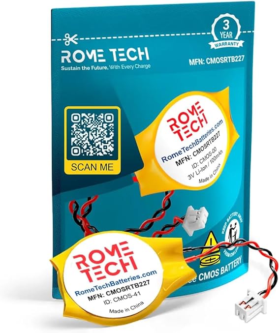 Rome Tech CR2032 CMOS Battery for Intel NUC, PlayStation PS2, PS3