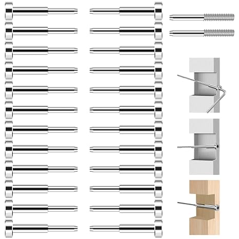 24Pack Invisible Cable Railing Kit, SST316 Swage Tensioner and Terminal Hidden, 1/8' Cable Railing Hardware with Spare Thread Stud for Wood/Level/Stair Post