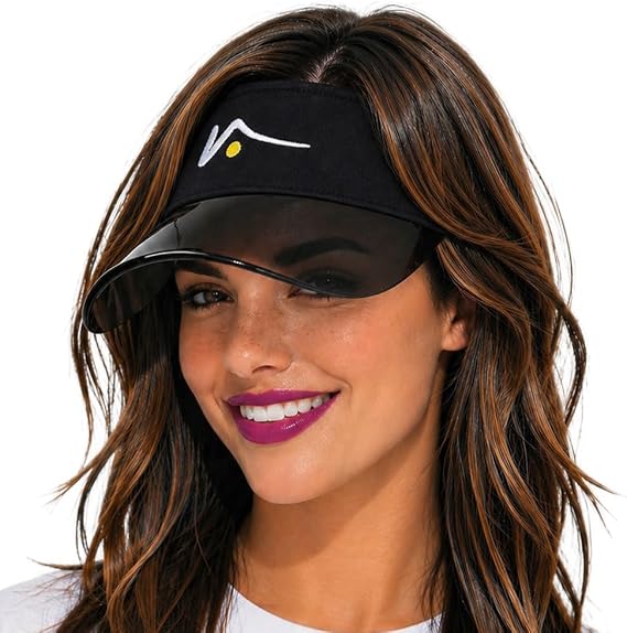 VISTO Transparent Brim Visor Obstruction Free Visibility - UV Sun Protection Perfect for Golf, Pickleball, and Tennis