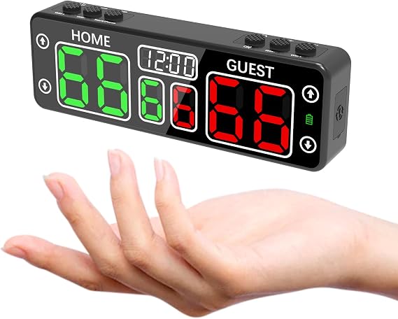 Mini Digital Scoreboard - Portable Tabletop Scoreboard for Games, Wireless Electronic Scoreboard with Buzzer, Score Keeper for Cornhole/Pickleball/Backyard Fun/Game Night
