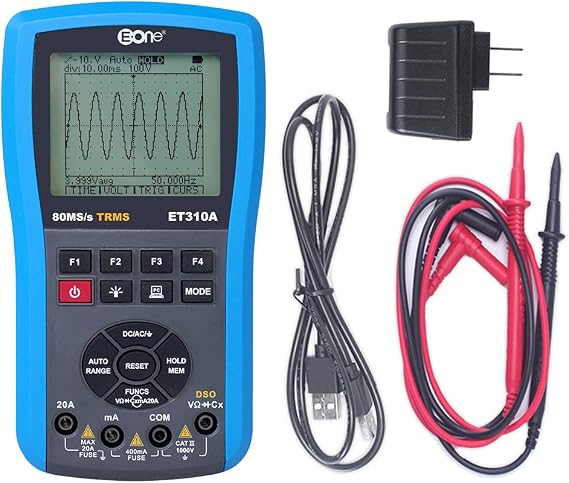 AIR EONE ET310A Oscilloscope Multimeter Connectable to Computer 20MHz Bandwidth 80M Sample Rate Professional Handheld Oscilloscope Kit
