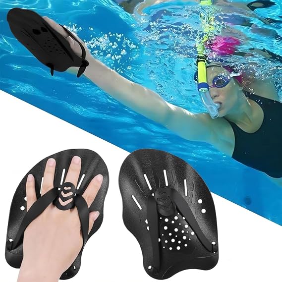 Hand Paddles for Swimming, 1 Pair Swim Paddles with Adjustable Straps