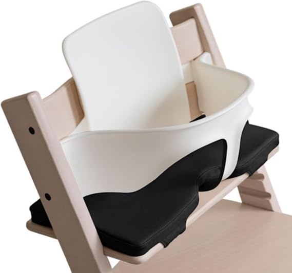 COZYKIDS Tripp Trapp Compatible Baby Cushion | Waterproof High Chair Cushion | Soft Foam Padding (Black, Baby)