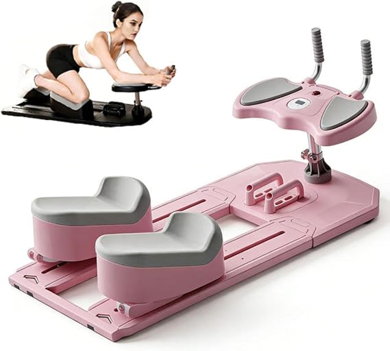 Pilates Reformer Machine with Automatic Rebound Ab Roller, Fitness Fat-Burning Crawler Machine for Home Gym Multifunctional Abdominal Trainer