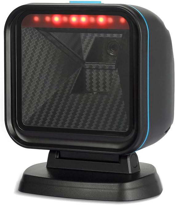 OBZ 2D Desktop Barcode Scanner Hands-Free USB Automatic Code Reader,Blue