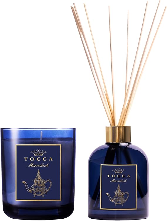TOCCA Marrakesh Candle (10oz) + Reed Diffuser (6oz) - Patchouli & Amber Scented