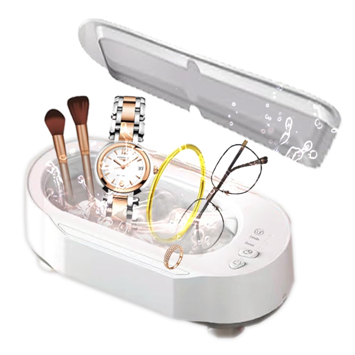 EverZone Ultrasonic Jewelry Cleaner,Engagement Ring Cleaner,Watch Cleaner, 45kHz USB Professional Portable Sonic Cleaning Suitable for Rings, Glasses, Jewelry,, White