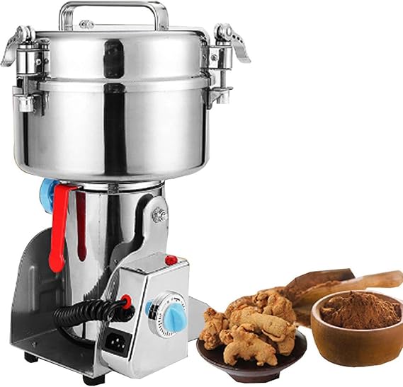 Commercial Electric Grain Grinder - Powerful Spice Grinder Mill for Herb Pepper Coffee Corn, Dry Feed Mill for Kitchen Home and Commercial Use