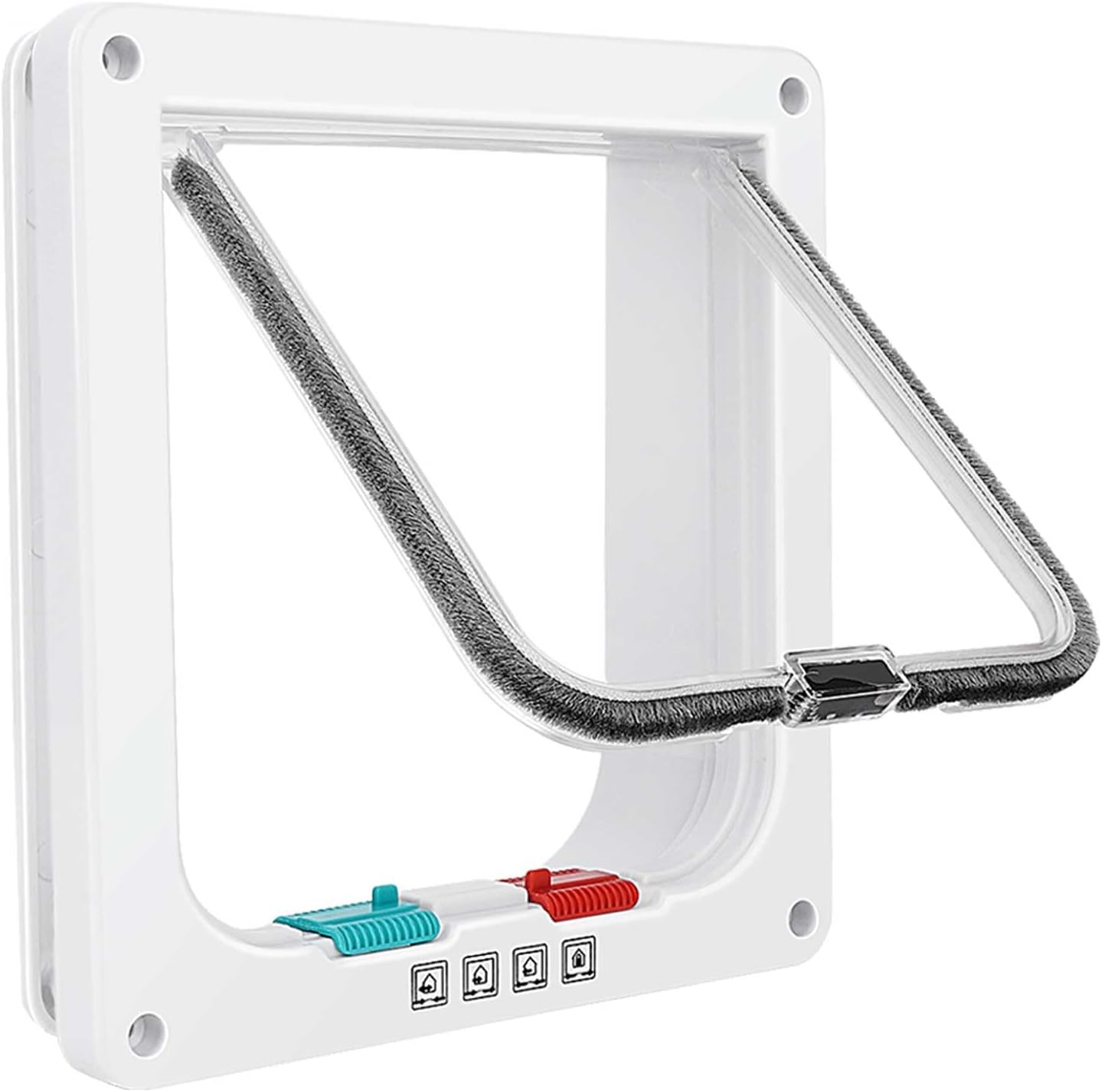 Thin Cat Door for Windows Pet Doors and Sliding Door Security Pet Door with 4-Way Lock Weatherproof Cat Flap for Thin Door and Wall Medium 6.7 x 6.3 inches