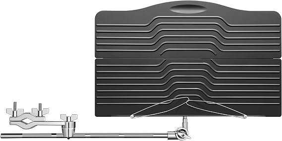 Donner Sheet Music Holder, Adjustable Clamp On Sheet Music Tray for Drummers with Multi-Joint Arm, Space-Saving Percussion Sheet Music Tray for Acoustic Electric Drum, Fits 15-35mm Cymbal Stands