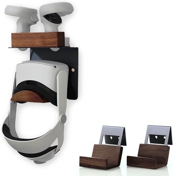 VR Headset Wall Mount Holder Storage Stand Hook for Meta Oculus Quest 3s/3/2 and Game Controller Wall Mount