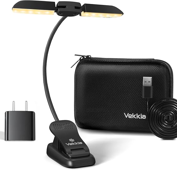 Vekkia 14 LED Book Light with Charger & Travel Case