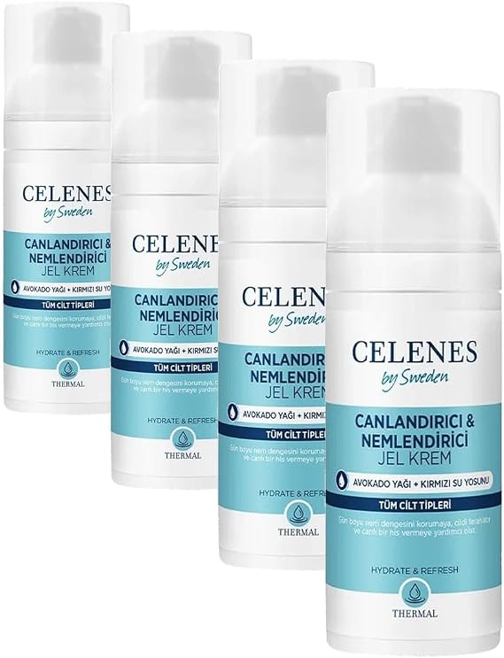 Celenes By Sweden Nemlendirici ve Canlandırıcı Thermal Jel Günlük Bakım Kremi 50 ml (4 paketi)