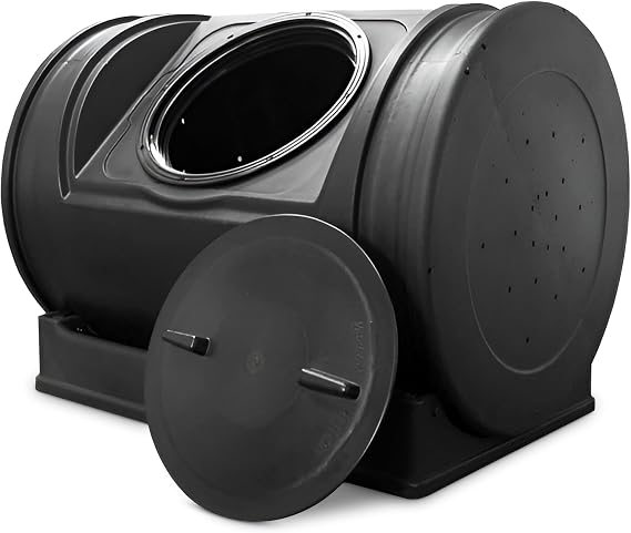 Good Ideas Compost Wizard Jr 7 Cubic Feet Outdoor Home Garden Compost Bucket Storage Container with Carrying Handles, Black