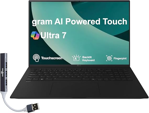 LG gram AI Powered Laptop 17.0" Touch LCD WQXGA, Ultra 7-258V, 32GB/2TB