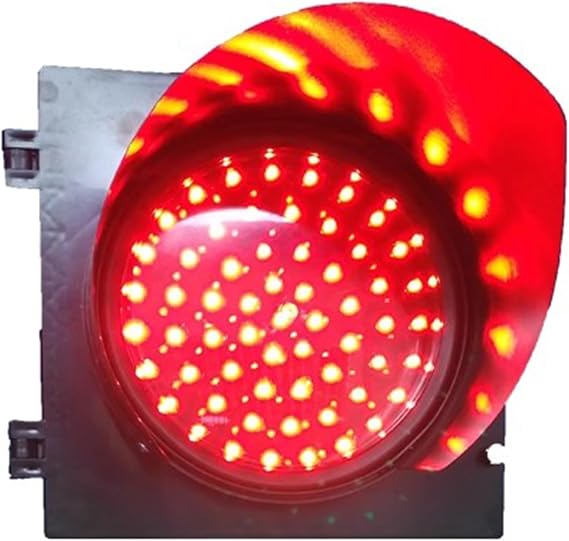 Traffic Light Genuine, LED Single Lamp Head Traffic Signal Light, Industrial Signal Light, Traffic Indicator Light with Visor, Waterproof IP53, PC Housing, Warning or DecorationRed,200mm/8in