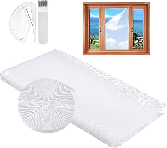 Window Mesh Insect Screen, 1PC DIY Self-Adhesive Insect Netting for Windows