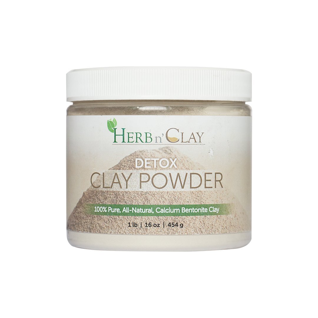 100% Natural Calcium Bentonite Detox Clay Powder -- for Detoxification, Colon Cleanse, Body Balance and Energy , Good for Internal n External Use -- 16 Ounce 1 Pound by Herb n Clay