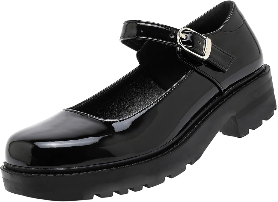 DADAWEN Women's Chunky Platform Mary Janes Shoes Buckle Strap Lolita Dress Pumps