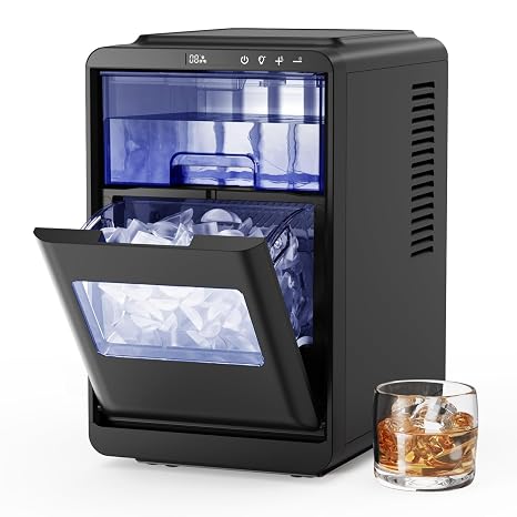 ADT Countertop 2 in 1 Ice Maker Ice 45lbs Daily Ice Cubes Ready in 20 Minutes with Ice Scoop