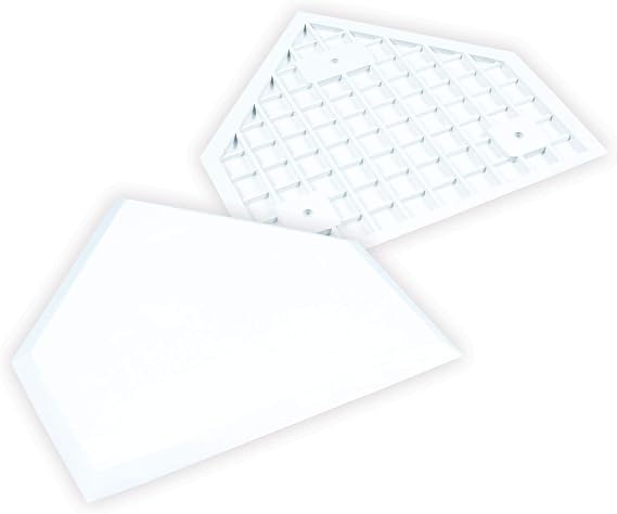 CHAMPRO Baseball/Softball Official Size Home Plate,Waffle Bottom without Spikes, 1/2" Thick, White