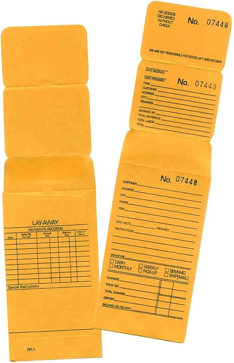 100 Jewelry Repair Envelopes Numbered in Consecutive Order