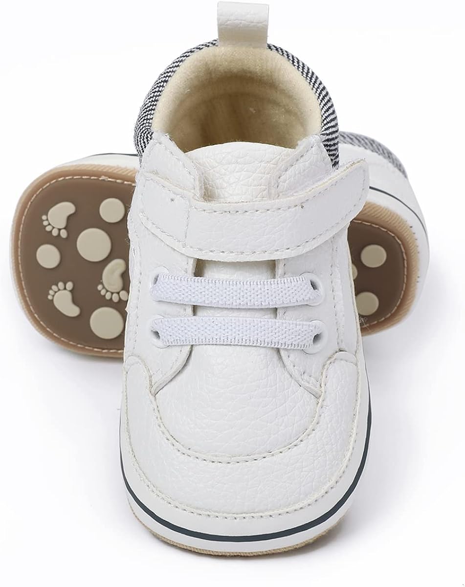 COSANKIM Baby Boy Girl Sneakers High-Top Ankle Shoes Non Slip Soft Sole Infant Toddler Prewalker First Walker Crib Shoes