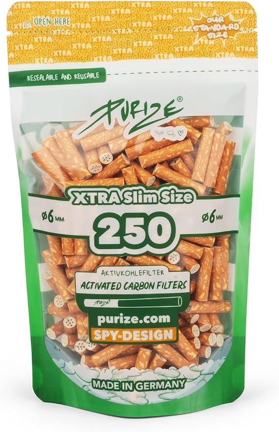 PURIZE Activated Carbon Filter Xtra Slim Size Pack of 250
