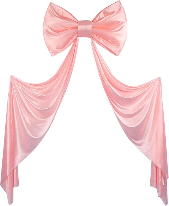 Pink Bow Decor 79x31 Inch Large Bows with Giant Ribbon for Coquette Room Decor, Birthday Party Wedding Christmas Backdrop Wall Decorations